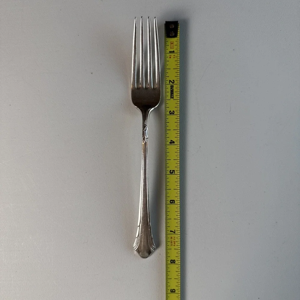 Gorham Flatware Lady Caroline Silver Plate 6 Dinner Forks 1933 Fan Tip Classic